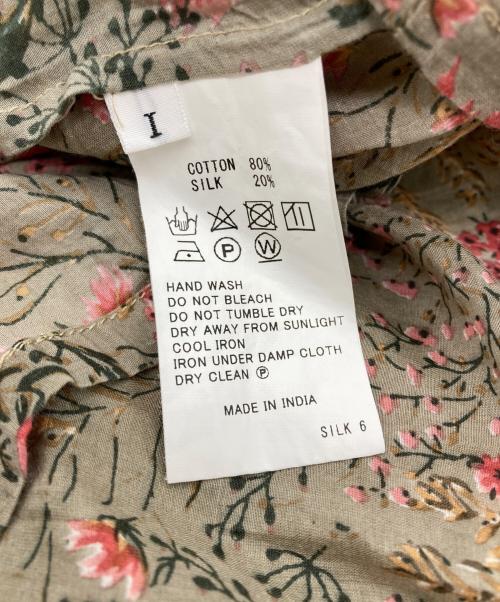 SOIL（ソイル）SOIL (ソイル) シルクコットン花柄ブラウス グレー サイズ:SIZE1の古着・服飾アイテム
