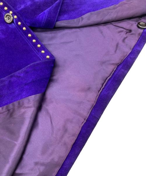 Yves Saint Laurent（イヴサンローラン）Yves Saint Laurent (イヴサンローラン) スタッズスエードスカート パープル サイズ:36の古着・服飾アイテム
