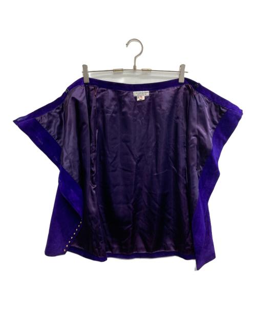 Yves Saint Laurent（イヴサンローラン）Yves Saint Laurent (イヴサンローラン) スタッズスエードスカート パープル サイズ:36の古着・服飾アイテム