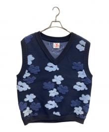son of the cheese（（サノバチーズ））の古着「Flower Pattern Knit Vest」｜ネイビー