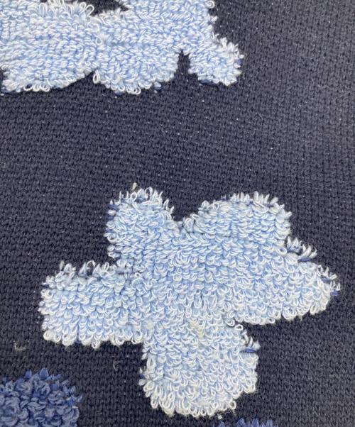 son of the cheese（（サノバチーズ））SON OF THE CHEESE (（サノバチーズ）) Flower Pattern Knit Vest ネイビー サイズ:Ｌの古着・服飾アイテム