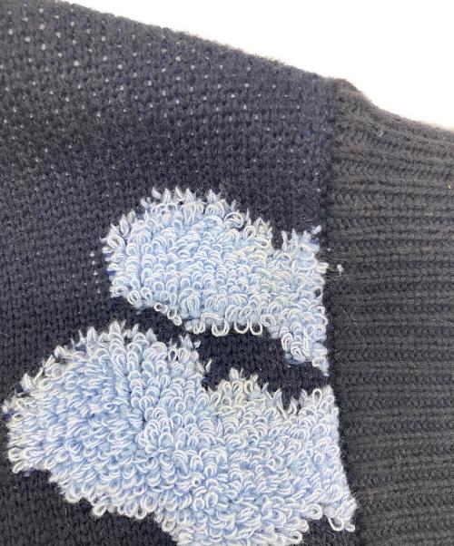 son of the cheese（（サノバチーズ））SON OF THE CHEESE (（サノバチーズ）) Flower Pattern Knit Vest ネイビー サイズ:Ｌの古着・服飾アイテム