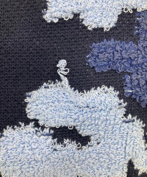 son of the cheese（（サノバチーズ））SON OF THE CHEESE (（サノバチーズ）) Flower Pattern Knit Vest ネイビー サイズ:Ｌの古着・服飾アイテム