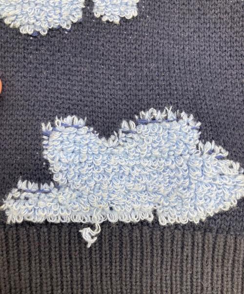 son of the cheese（（サノバチーズ））SON OF THE CHEESE (（サノバチーズ）) Flower Pattern Knit Vest ネイビー サイズ:Ｌの古着・服飾アイテム