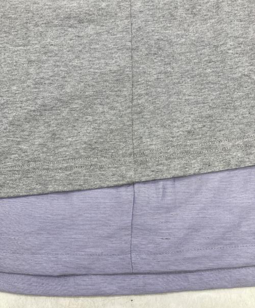 blanc basque（ブランバスク）BLANC basque (ブランバスク) プリントTシャツ ドッキング 変形スカート グレー サイズ:38の古着・服飾アイテム