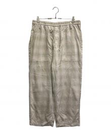 ANCELLM（アンセルム）の古着「OMBRECHECK EASY BAKER PANTS」｜グリーン×ベージュ