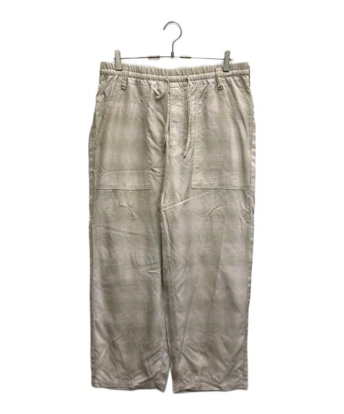 ANCELLM（アンセルム）ANCELLM (アンセルム) OMBRECHECK EASY BAKER PANTS グリーン×ベージュ サイズ:2の古着・服飾アイテム