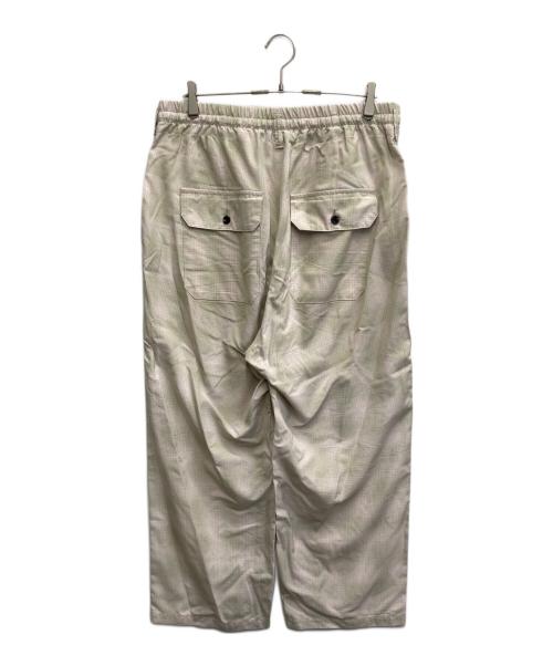 ANCELLM（アンセルム）ANCELLM (アンセルム) OMBRECHECK EASY BAKER PANTS グリーン×ベージュ サイズ:2の古着・服飾アイテム