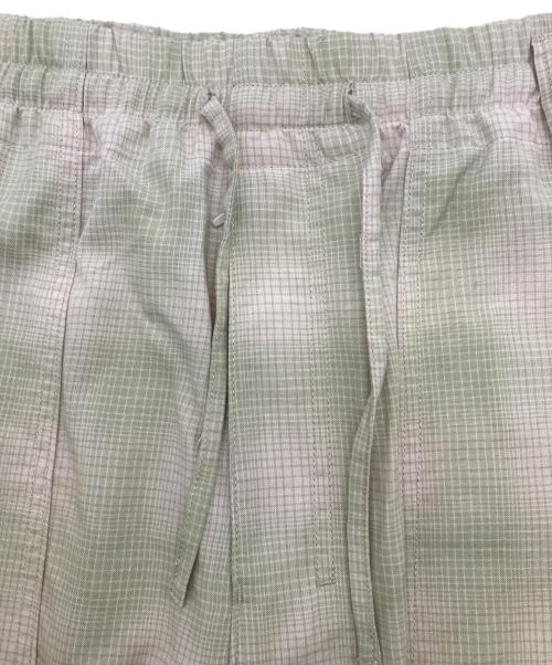 ANCELLM（アンセルム）ANCELLM (アンセルム) OMBRECHECK EASY BAKER PANTS グリーン×ベージュ サイズ:2の古着・服飾アイテム