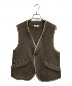 ts(s)ティーエスエス）の古着「HERRINGBONE WOOL NYLON DOUBLE CLOTH BACK SLIT VEST」｜ベージュ