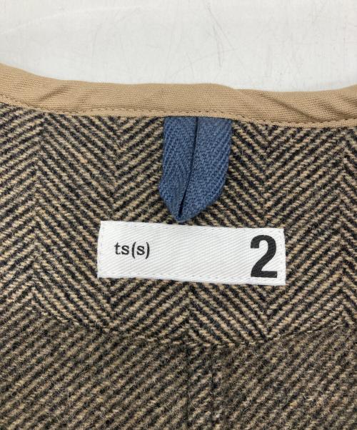 ts(s)（ティーエスエス）ts(s) (ティーエスエス) HERRINGBONE WOOL NYLON DOUBLE CLOTH BACK SLIT VEST ベージュ サイズ:2の古着・服飾アイテム