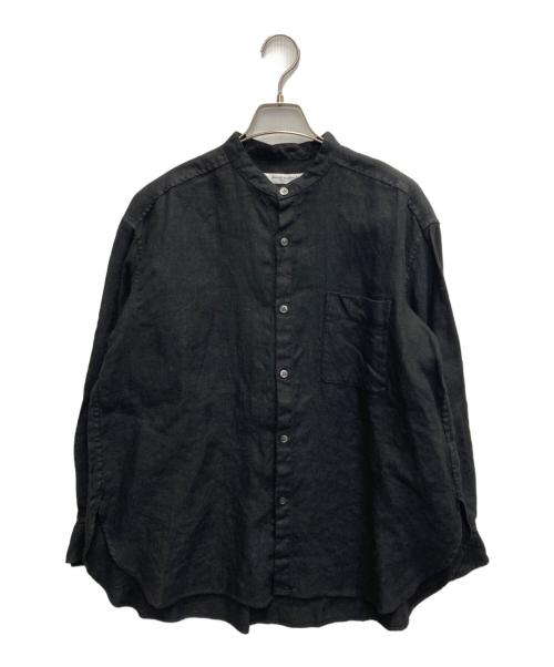 journal standard luxe（ジャーナルスタンダード ラックス）JOURNAL STANDARD LUXE (ジャーナルスタンダード ラックス) 20リネン スタンドカラーシャツ ブラック サイズ:FREEの古着・服飾アイテム