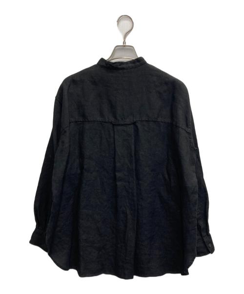 journal standard luxe（ジャーナルスタンダード ラックス）JOURNAL STANDARD LUXE (ジャーナルスタンダード ラックス) 20リネン スタンドカラーシャツ ブラック サイズ:FREEの古着・服飾アイテム