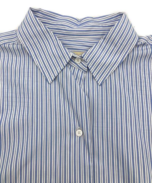 WEEKEND Max Mara（ウィークエンド マックスマーラ）Weekend Max Mara (ウィークエンド マックスマーラ) 3B半袖ストライプシャツ ホワイト×ブルー サイズ:44の古着・服飾アイテム
