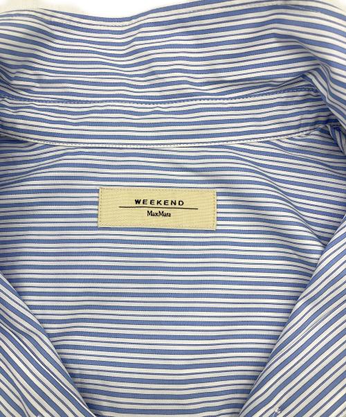 WEEKEND Max Mara（ウィークエンド マックスマーラ）Weekend Max Mara (ウィークエンド マックスマーラ) 3B半袖ストライプシャツ ホワイト×ブルー サイズ:44の古着・服飾アイテム