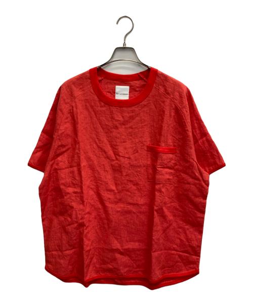 RE MADE IN TOKYO JAPAN（アールイーメイドイントウキョウジャパン）Re made in tokyo japan (アールイーメイドイントウキョウジャパン) フレンチリネンTシャツ レッド サイズ:Ｌの古着・服飾アイテム