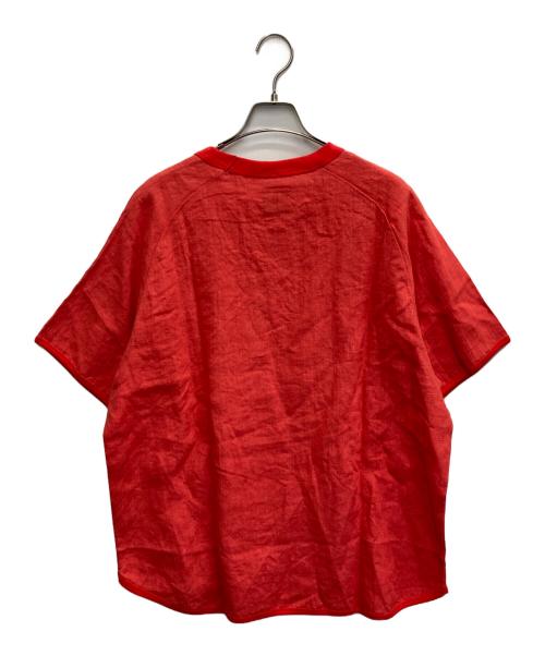 RE MADE IN TOKYO JAPAN（アールイーメイドイントウキョウジャパン）Re made in tokyo japan (アールイーメイドイントウキョウジャパン) フレンチリネンTシャツ レッド サイズ:Ｌの古着・服飾アイテム