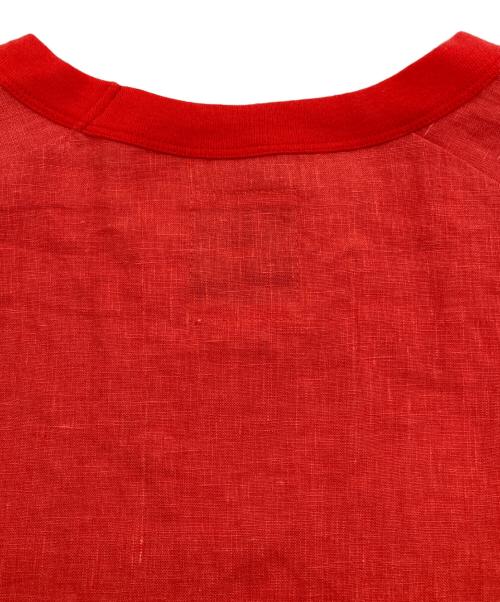 RE MADE IN TOKYO JAPAN（アールイーメイドイントウキョウジャパン）Re made in tokyo japan (アールイーメイドイントウキョウジャパン) フレンチリネンTシャツ レッド サイズ:Ｌの古着・服飾アイテム