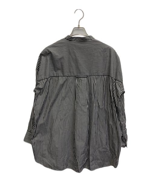 journal standard luxe（ジャーナルスタンダード ラックス）JOURNAL STANDARD LUXE (ジャーナルスタンダード ラックス) タイプライタースタンドカラープルシャツ ホワイト×ブラック サイズ:ＦＲＥＥの古着・服飾アイテム