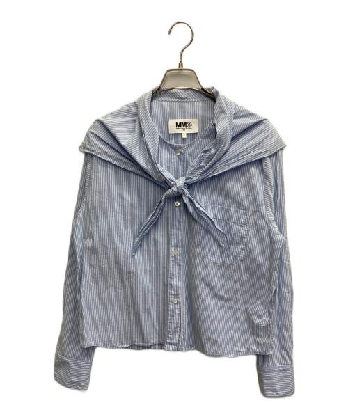 MM6 Maison Margiela（エムエムシックスメゾンマルジェラ）MM6 Maison Margiela (エムエムシックスメゾンマルジェラ) ストライプシャツ ホワイト×ブルー サイズ:40の古着・服飾アイテム