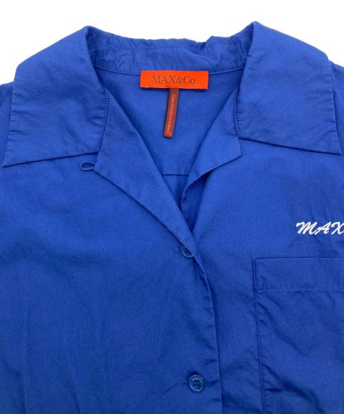 MAX&Co.（マックスアンドコー）MAX&Co. (マックスアンドコー) オープンカラーシャツ ブルー サイズ:Ｍの古着・服飾アイテム