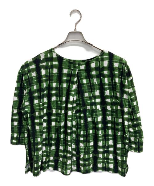 plantation（プランテーション）Plantation (プランテーション) ニジミチェックカットソー グリーン サイズ:2の古着・服飾アイテム