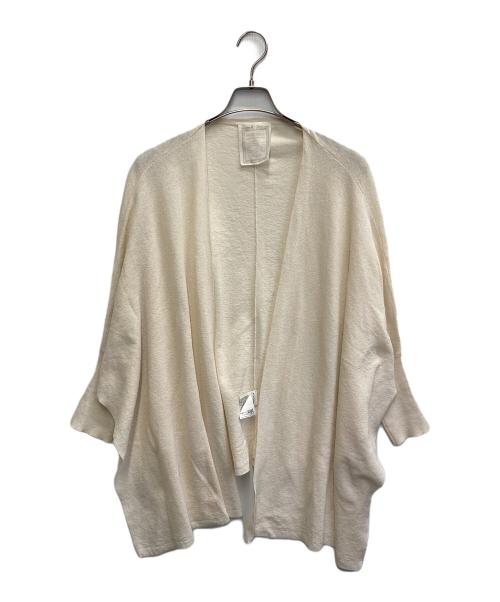 BEARDSLEY（ビアズリー）BEARDSLEY (ビアズリー) 7分袖リネン混ニットカーディガン ベージュ サイズ:FREEの古着・服飾アイテム