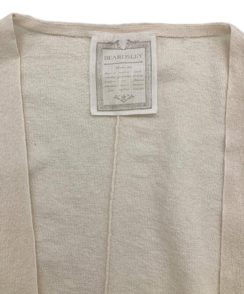 BEARDSLEY（ビアズリー）BEARDSLEY (ビアズリー) 7分袖リネン混ニットカーディガン ベージュ サイズ:FREEの古着・服飾アイテム