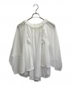 L'AUBE BLANCローブ ブラン）の古着「Ruffle chiffon Blouse」｜ホワイト
