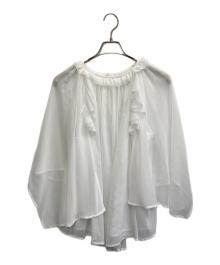 L'AUBE BLANC（ローブ ブラン）の古着「Ruffle chiffon Blouse」｜ホワイト