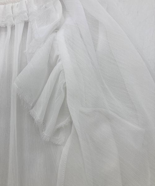 L'AUBE BLANC（ローブ ブラン）L'AUBE BLANC (ローブ ブラン) Ruffle chiffon Blouse ホワイト サイズ:FREEの古着・服飾アイテム