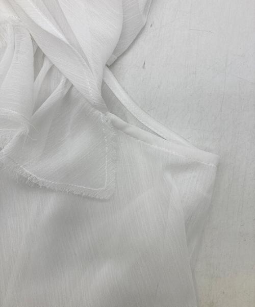 L'AUBE BLANC（ローブ ブラン）L'AUBE BLANC (ローブ ブラン) Ruffle chiffon Blouse ホワイト サイズ:FREEの古着・服飾アイテム