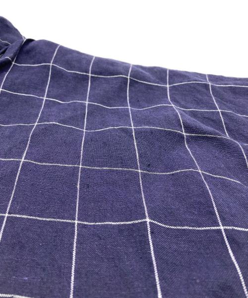 nest Robe（ネストローブ）nest Robe (ネストローブ) リネンチェックオープンカラーシャツ ネイビー サイズ:FREEの古着・服飾アイテム