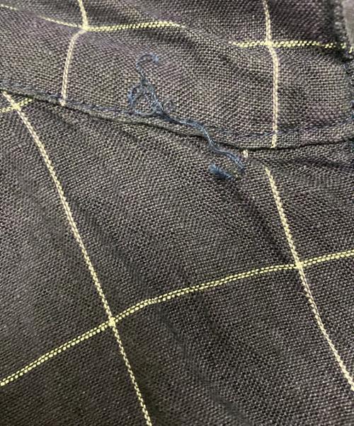 nest Robe（ネストローブ）nest Robe (ネストローブ) リネンチェックオープンカラーシャツ ネイビー サイズ:FREEの古着・服飾アイテム