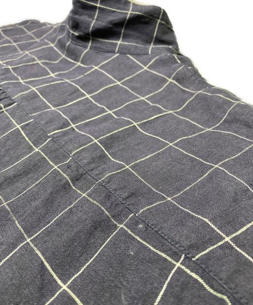nest Robe（ネストローブ）nest Robe (ネストローブ) リネンチェックオープンカラーシャツ ネイビー サイズ:FREEの古着・服飾アイテム