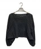 Spick and Spanスピック＆スパン）の古着「25SS カットワークドットボートネックブラウス」｜ブラック