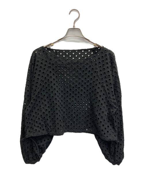 Spick and Span（スピック＆スパン）Spick and Span (スピック＆スパン) 25SS カットワークドットボートネックブラウス ブラック サイズ:FREEの古着・服飾アイテム