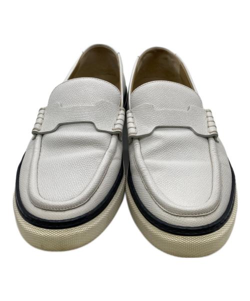 HERMES（エルメス）HERMES (エルメス) ギヨーム モカシンスリッポン ホワイト サイズ:40.5の古着・服飾アイテム