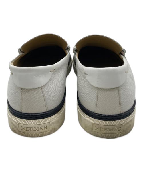 HERMES（エルメス）HERMES (エルメス) ギヨーム モカシンスリッポン ホワイト サイズ:40.5の古着・服飾アイテム