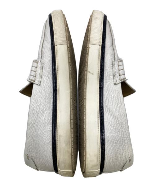 HERMES（エルメス）HERMES (エルメス) ギヨーム モカシンスリッポン ホワイト サイズ:40.5の古着・服飾アイテム