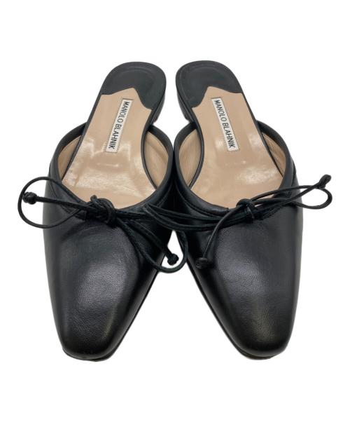 Manolo Blahnik（マノロ ブラニク）Manolo Blahnik (マノロ ブラニク) フラットミュール BALLERIMU NAPPA ブラック サイズ:24の古着・服飾アイテム