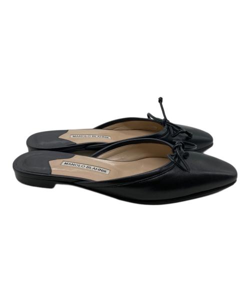 Manolo Blahnik（マノロ ブラニク）Manolo Blahnik (マノロ ブラニク) フラットミュール BALLERIMU NAPPA ブラック サイズ:24の古着・服飾アイテム
