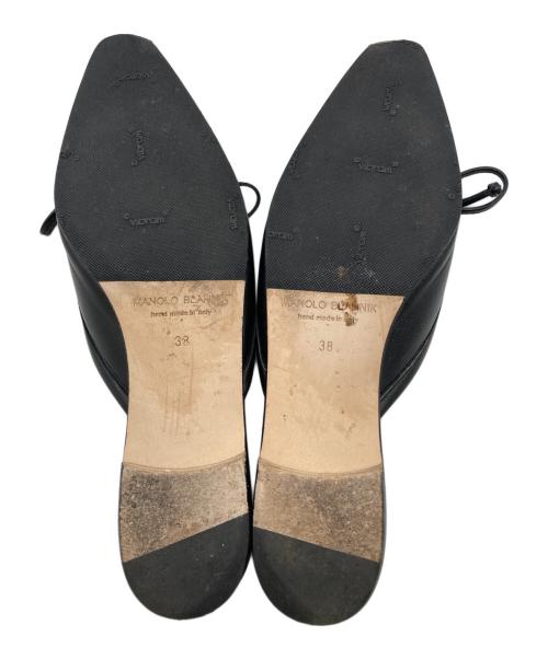 Manolo Blahnik（マノロ ブラニク）Manolo Blahnik (マノロ ブラニク) フラットミュール BALLERIMU NAPPA ブラック サイズ:24の古着・服飾アイテム