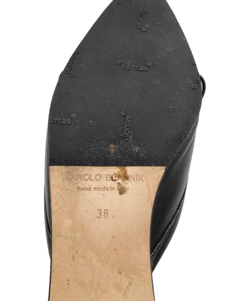 Manolo Blahnik（マノロ ブラニク）Manolo Blahnik (マノロ ブラニク) フラットミュール BALLERIMU NAPPA ブラック サイズ:24の古着・服飾アイテム