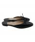中古・古着 Manolo Blahnik (マノロ ブラニク) フラットミュール BALLERIMU NAPPA ブラック サイズ:24：17000円