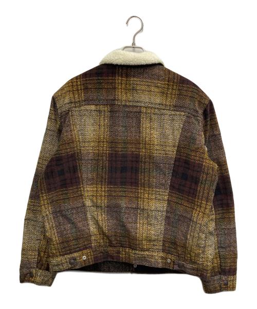 LEVI'S（リーバイス）LEVI'S (リーバイス) コーデュロイ チェック シェルパ トラッカージャケット ブラウン サイズ:Lの古着・服飾アイテム