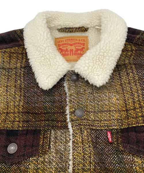 LEVI'S（リーバイス）LEVI'S (リーバイス) コーデュロイ チェック シェルパ トラッカージャケット ブラウン サイズ:Lの古着・服飾アイテム