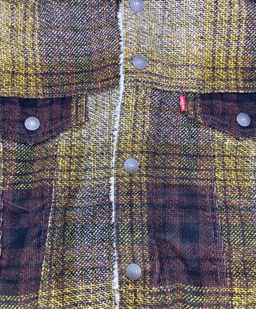 LEVI'S（リーバイス）LEVI'S (リーバイス) コーデュロイ チェック シェルパ トラッカージャケット ブラウン サイズ:Lの古着・服飾アイテム