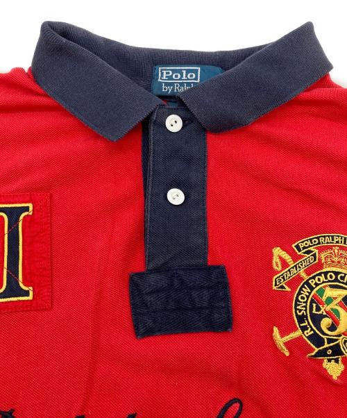 POLO RALPH LAUREN（ポロ・ラルフローレン）POLO RALPH LAUREN (ポロ・ラルフローレン) CUSTOM FIT 刺繍ポロシャツ レッド サイズ:XXLの古着・服飾アイテム