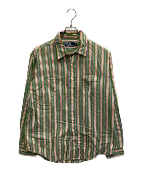 POLO RALPH LAUREN（ポロ・ラルフローレン）POLO RALPH LAUREN (ポロ・ラルフローレン) ストライプシャツ グリーン サイズ:Lの古着・服飾アイテム